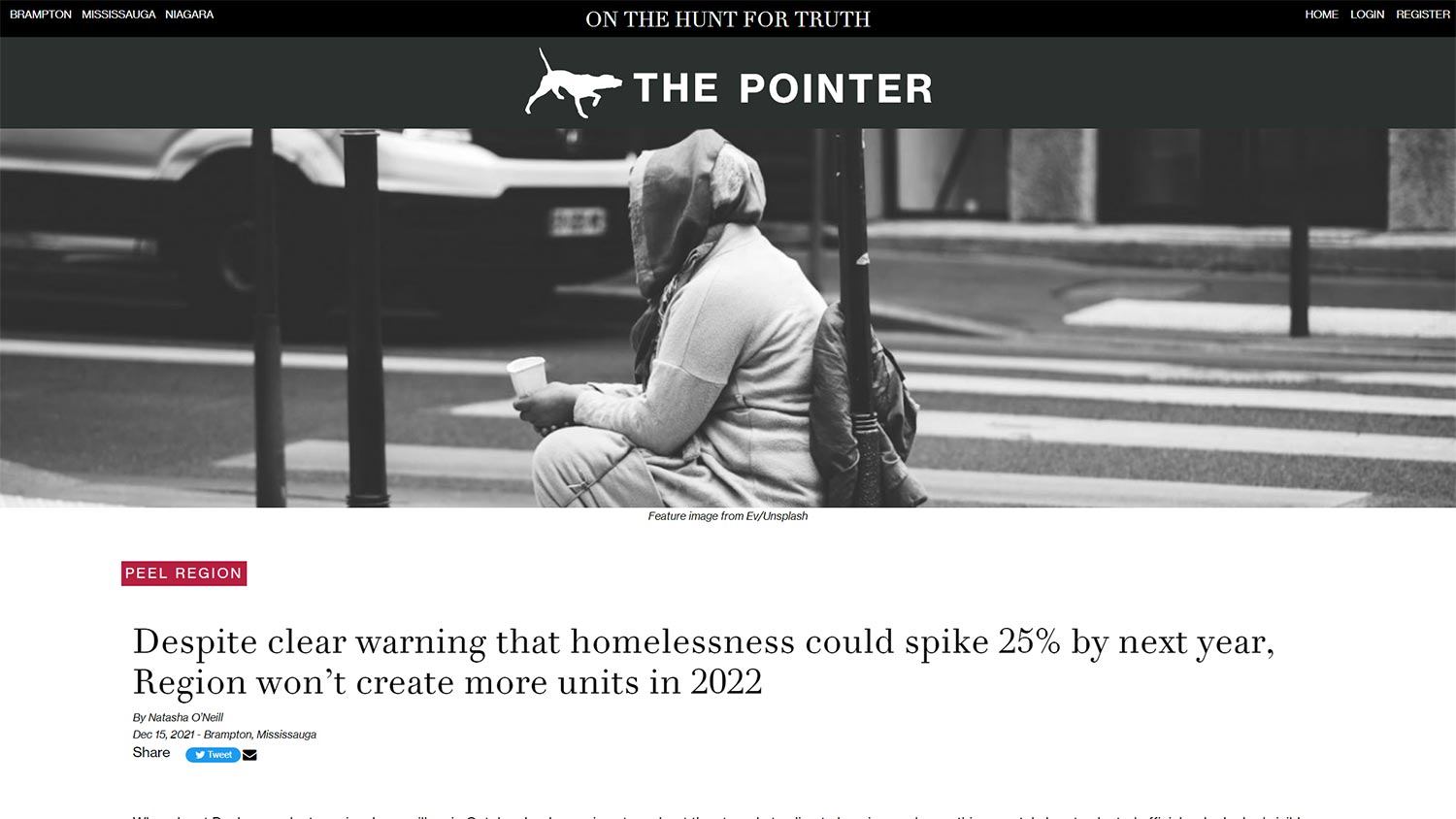 PAEH - The Pointer – Despite clear warning that homelessness could spike 25% by next year, Region won’t create more units in 2022