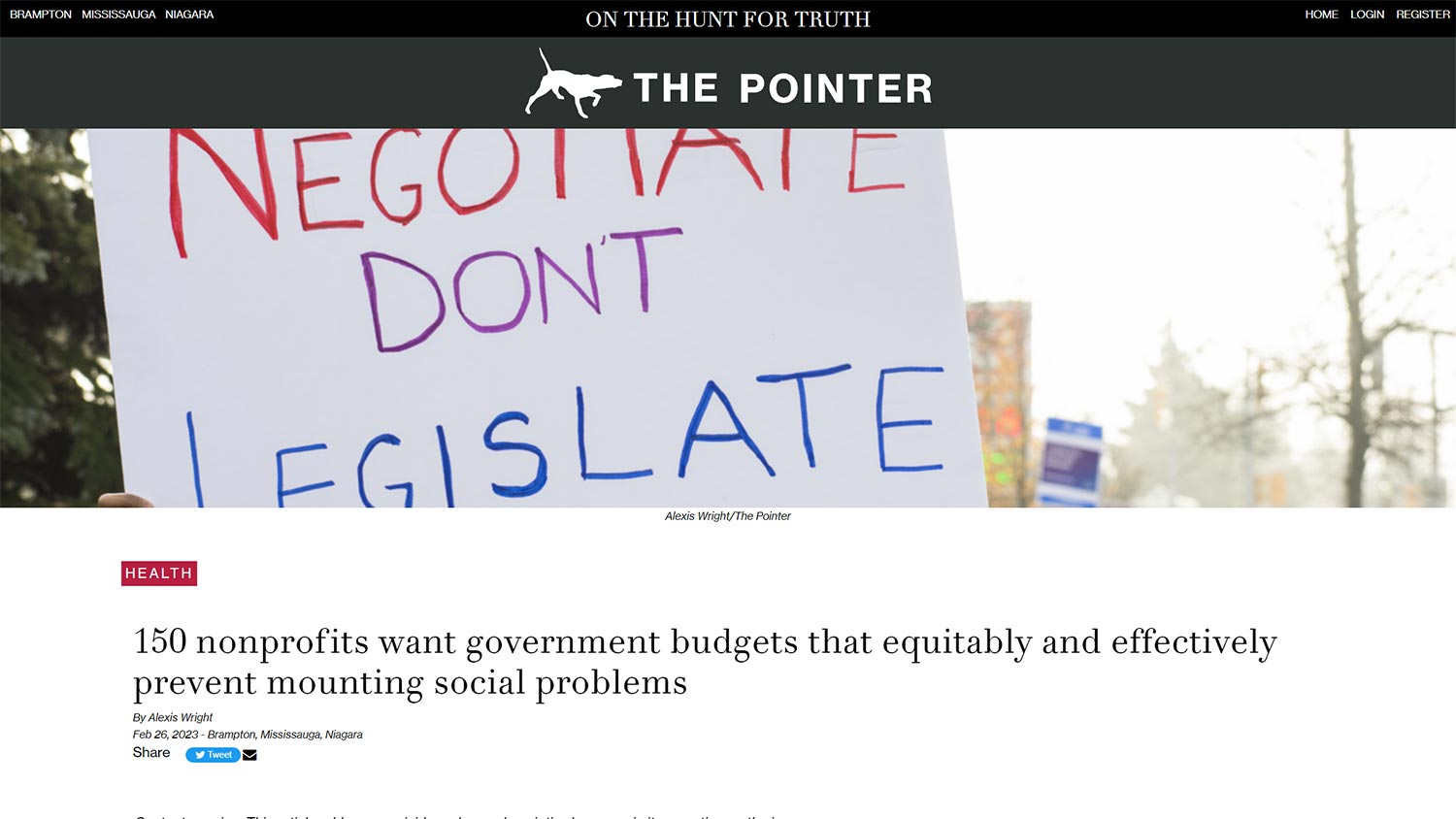 PAEH - The Pointer – 150 nonprofits want government budgets that equitably and effectively prevent mounting social problems